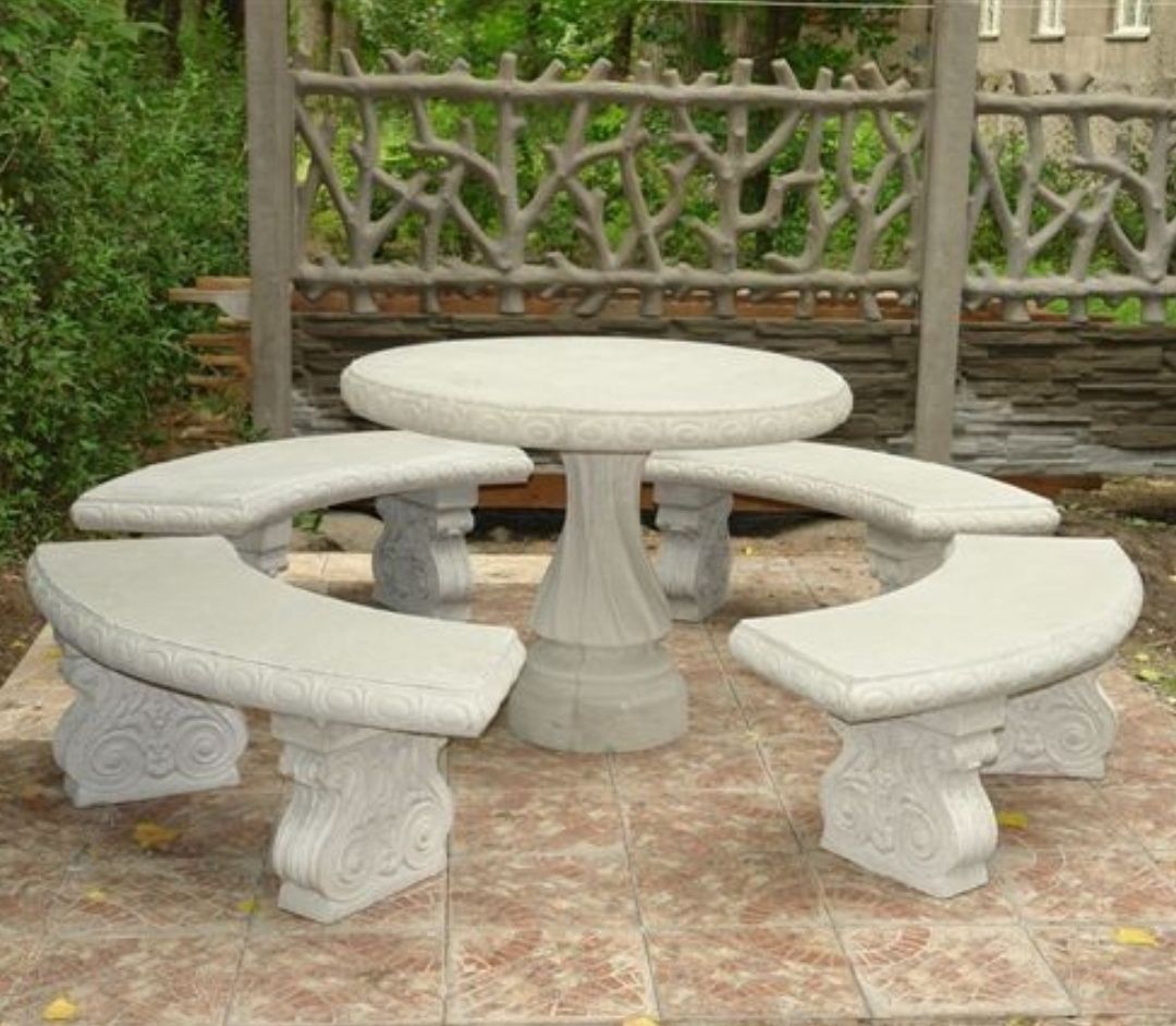 Бетонные столы - садовая мебель