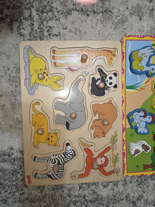 Дървен пъзел с животни