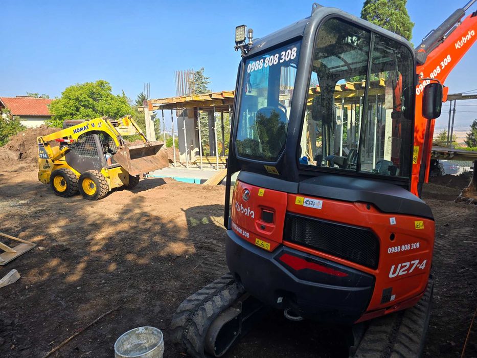 Работа със мини Багер и Самосвал с Кран