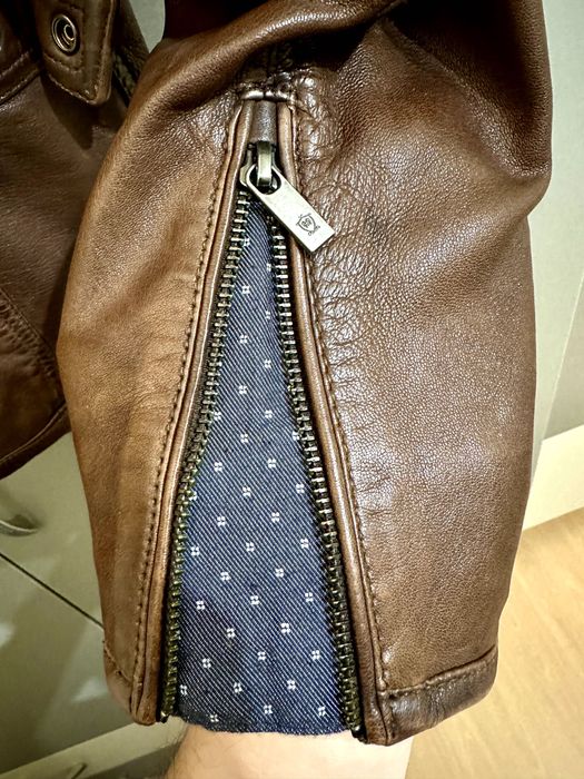 Ново мъжко яке от естествена кожа  Massimo Dutti