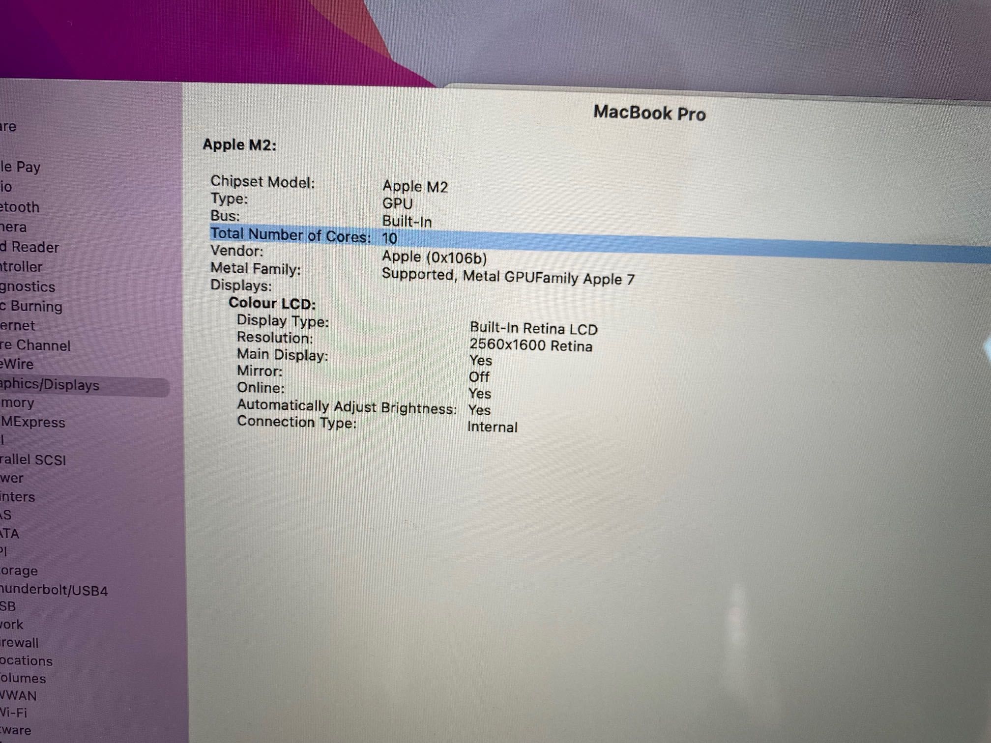 MacBook Pro 13" M2 Chip 8-Core CPU, 10-Core GPU,  16GB RAM, 512GB SSD
