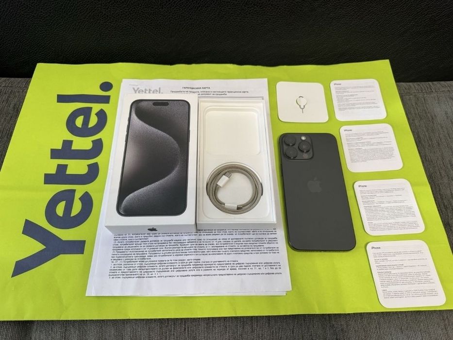 КАТО НОВ 512GB iPhone 15 Pro Max Гаранция Yettel 2025г. Black