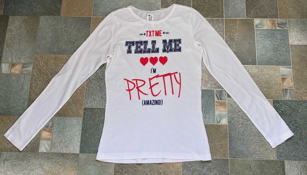 Футболка белая с длинным рукавом модным принтом Австрия бренд