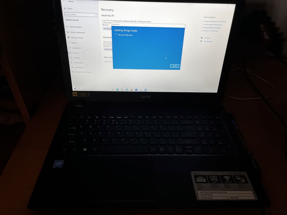 Laptop acer aspire 3