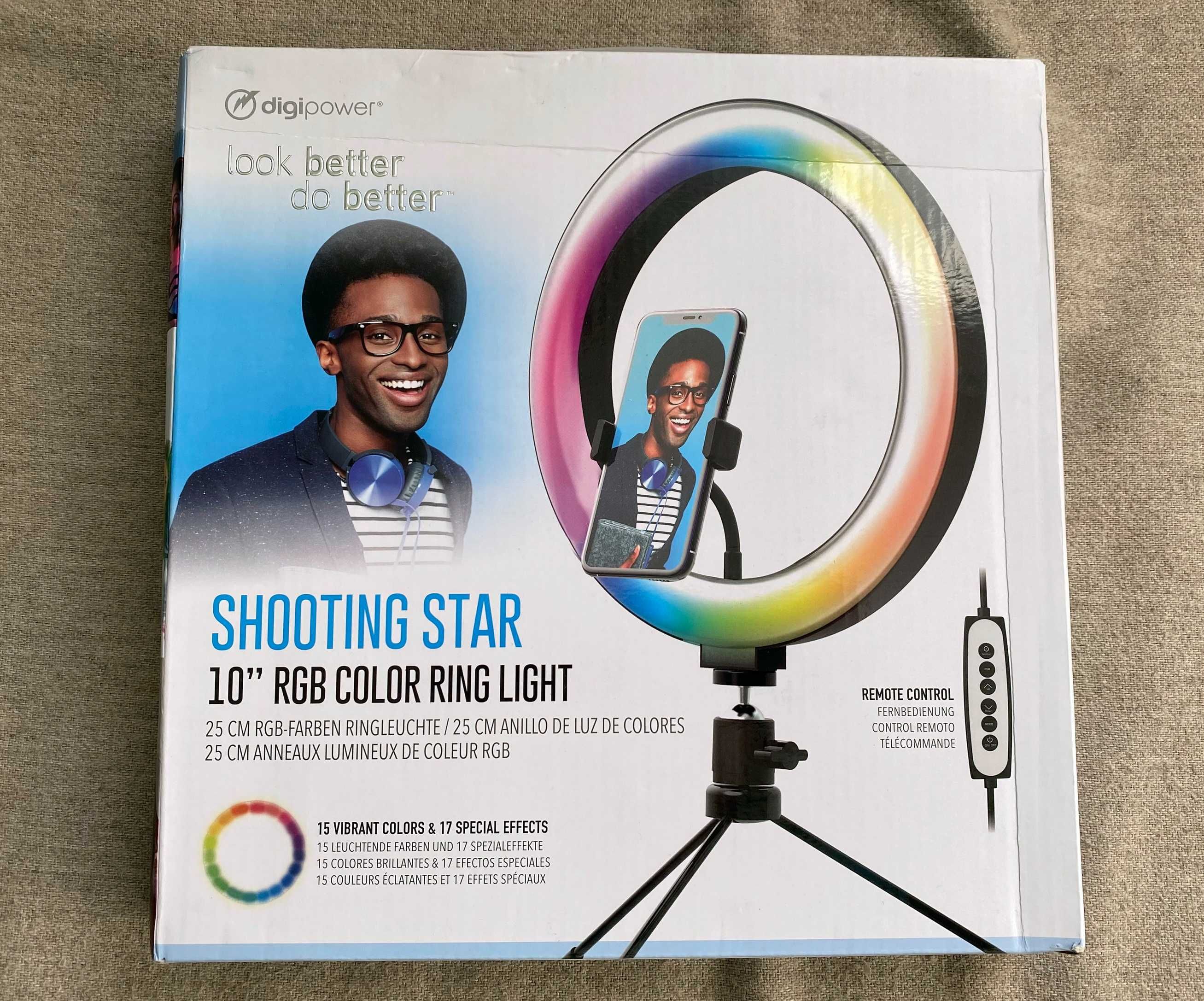 Video Blogging Kit Shooting Star  RGB Rainbow Ring Light - nou