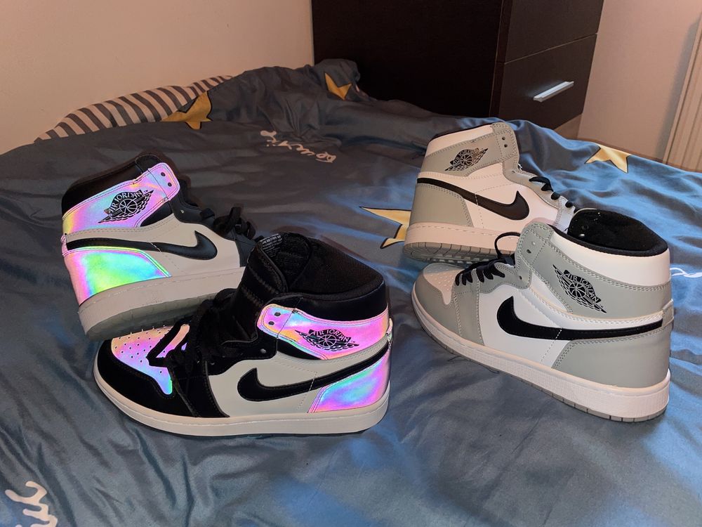 Air Jordan 1 Mid All Star Chameleon 41 & Light Smoke Grey 45