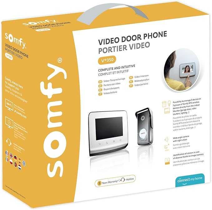 Somfy 1870996 - Videointerfon V350 RTS cu ecran de 7 inch