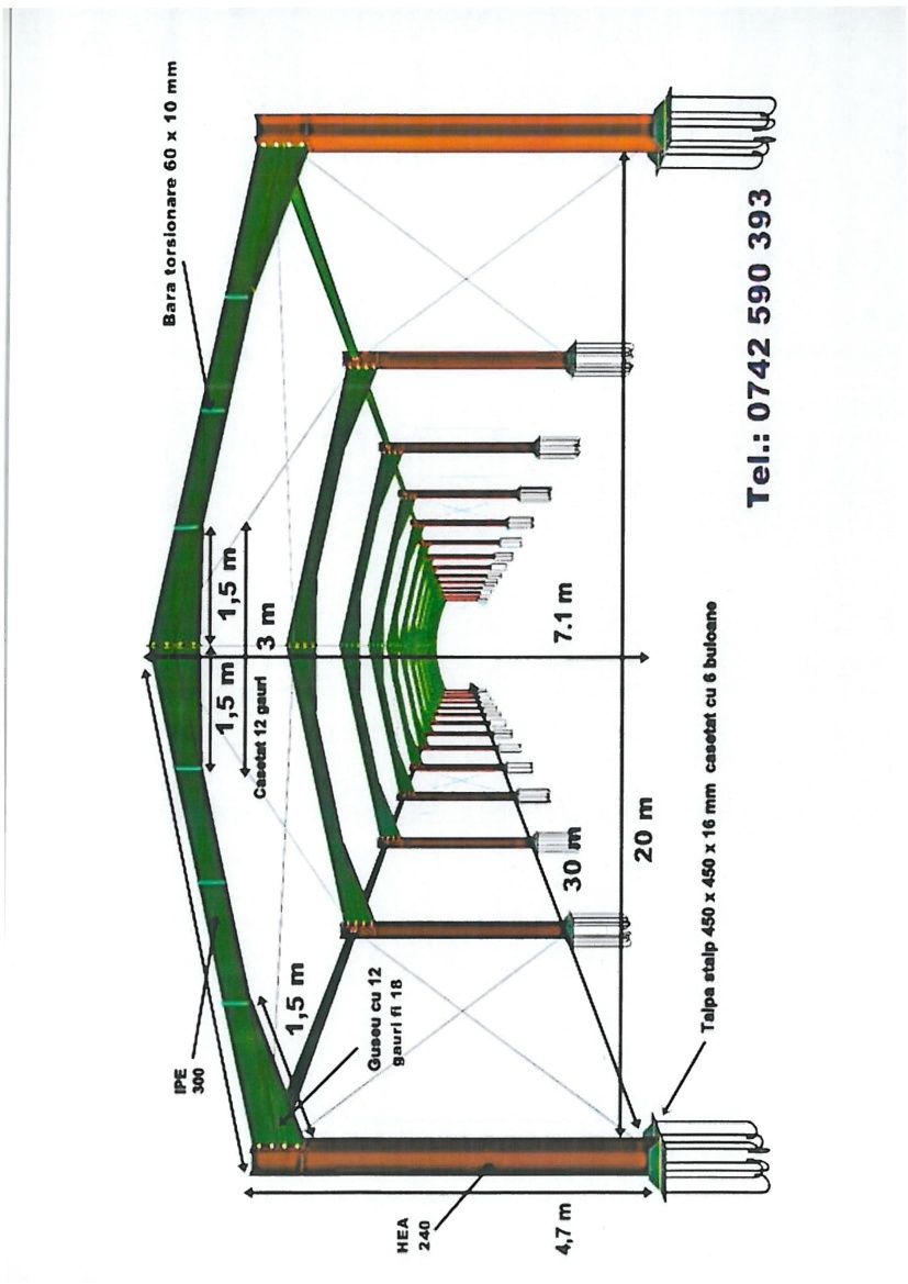 Vand hala metalică 20x30h4.70 ipe 300 hea240