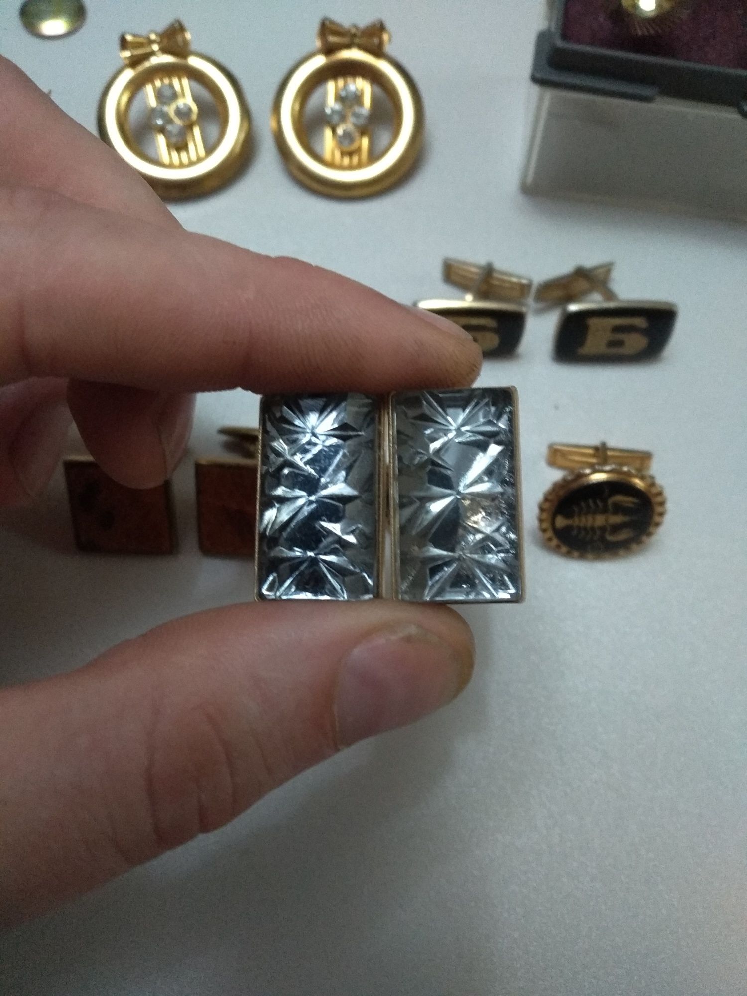 Запонки винтажные. Клипсы. СССР.