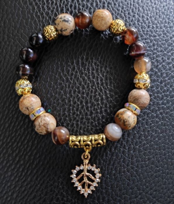 Браслеты из натуральных камней яшма аметист бирюза агат подарок девушк