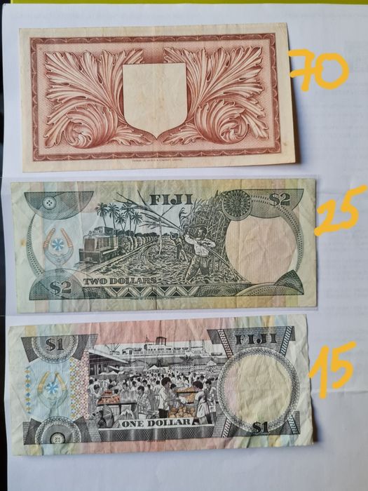 Рядки Банкноти-East Caribbean, Fiji &Malta