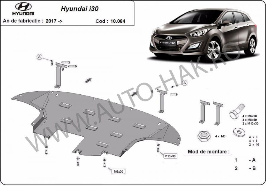 Scut motor metalic Hyundai i30 2017-prezent