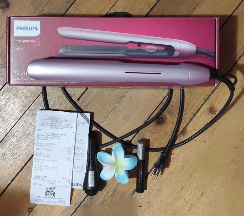 Преса за коса Philips BHS530, с йонизация, розов металик - НОВА !!