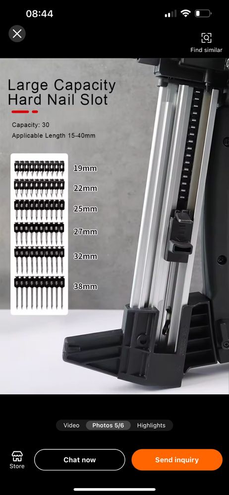 Pistol Toua cuie beton si metal cu 5000 de cuie si gaz