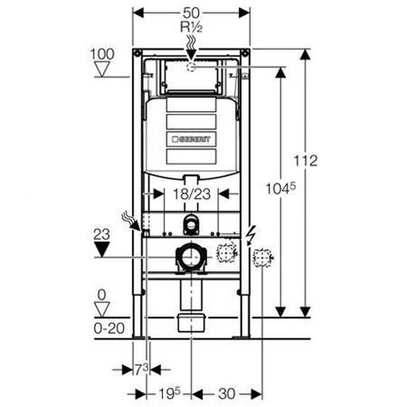 Rezervor WC Incastrat cu cadru GEBERIT DUOFIX Sigma