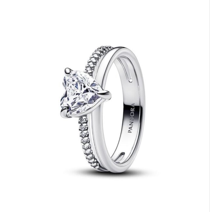 кольцо сердце двойное пандора