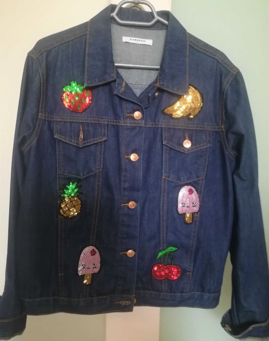 Дънково яке с пайети