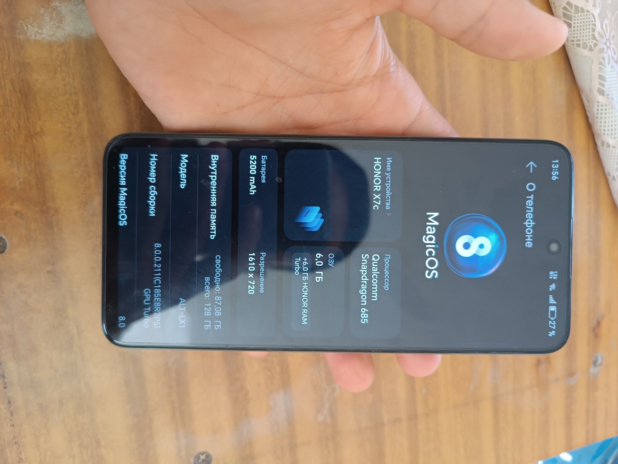 Honor x7c yangi korobka dokument