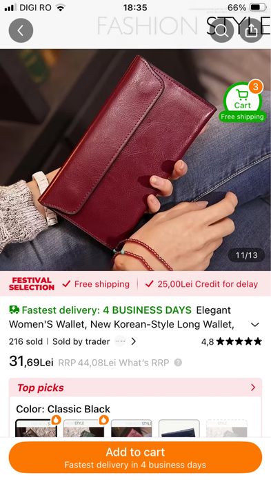 Portofel de dama din piele