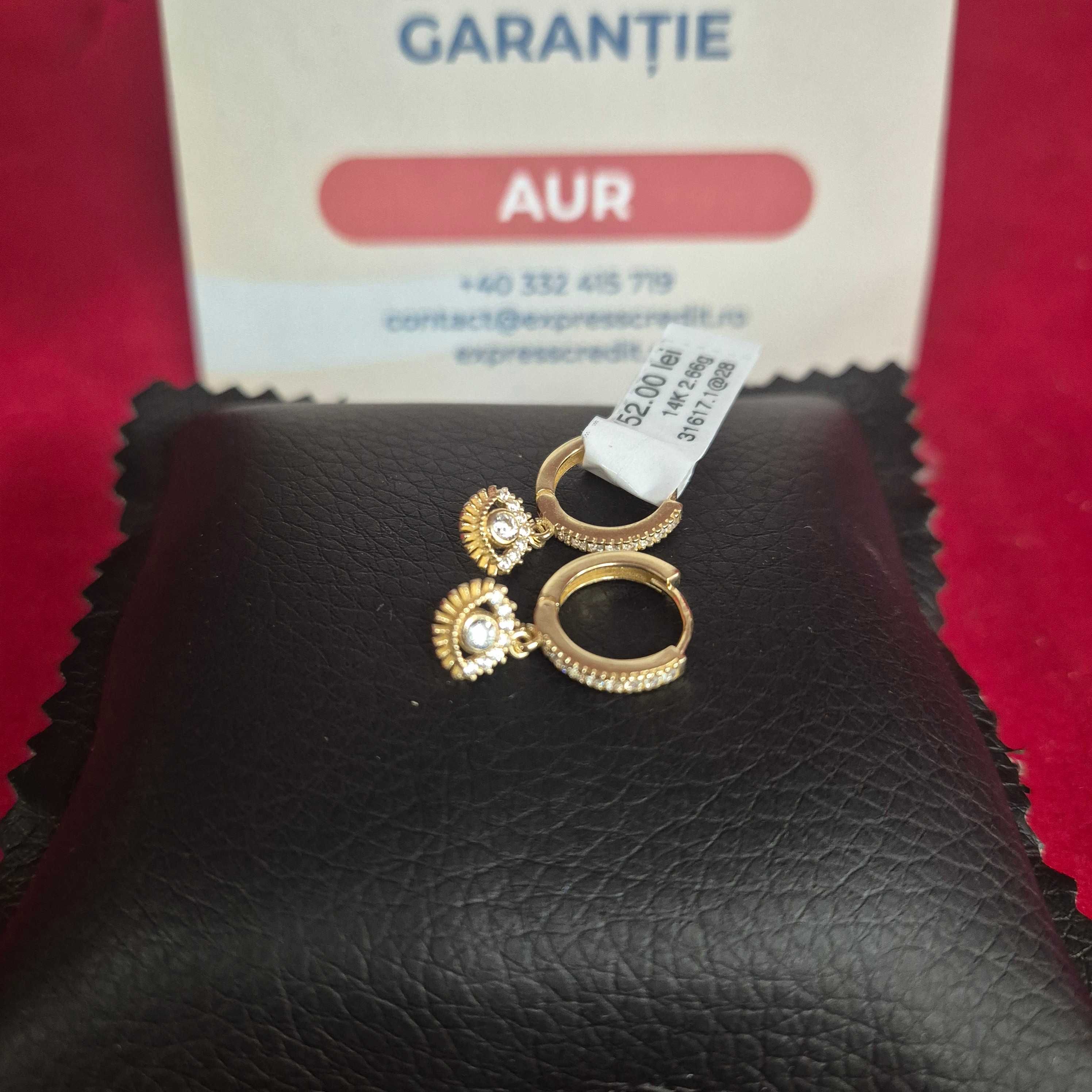 ( B31617.1 / Ag28 Doi Baieti ) Cercei Aur 14K - 2.66 grame /  752 lei