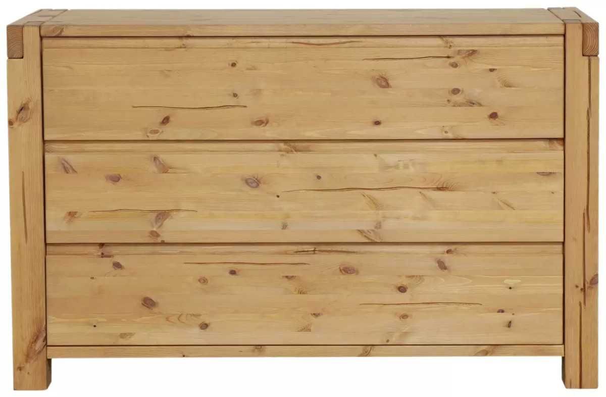 Comoda din lemn masiv de pin cu 3 sertare 138/88/44 cm