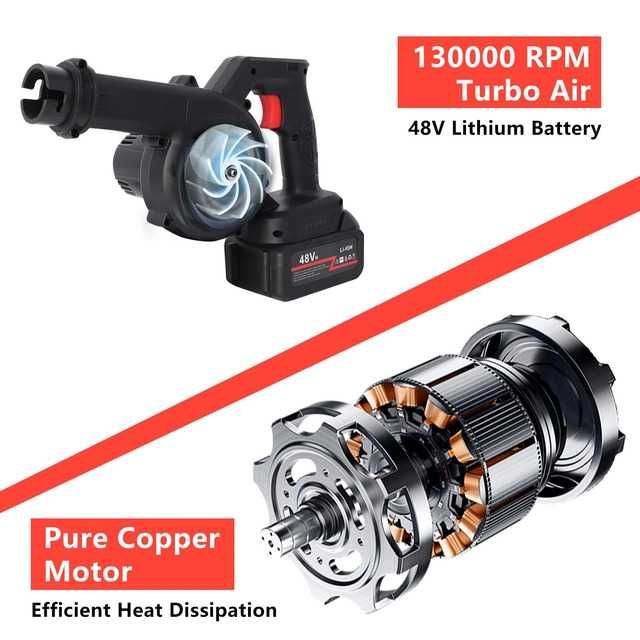 Безжичен листен вентилатор и вакуум 2 в 1 електрически вентилатор