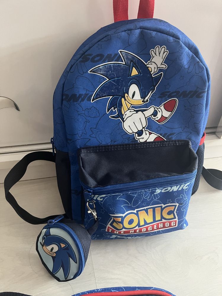 Детска раничка за детска градина на SONIC + малка чантичка за кръста