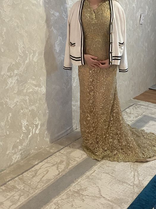 Русалка көйлек алтын түстес тастарымен 44разм