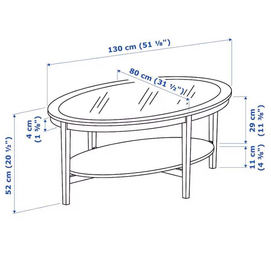 Холна маса - IKEA Malmsta - дърво и стъкло