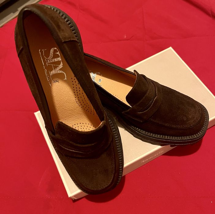 Mocasini dama waterproof, piele