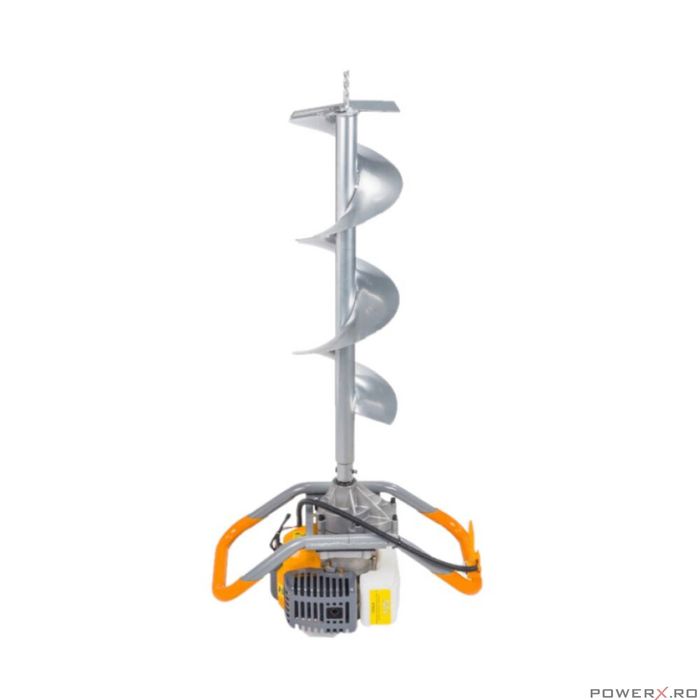 Motoburghiu pamant 6 CP 3 burghie + prelungitor, freza foreza pamant,