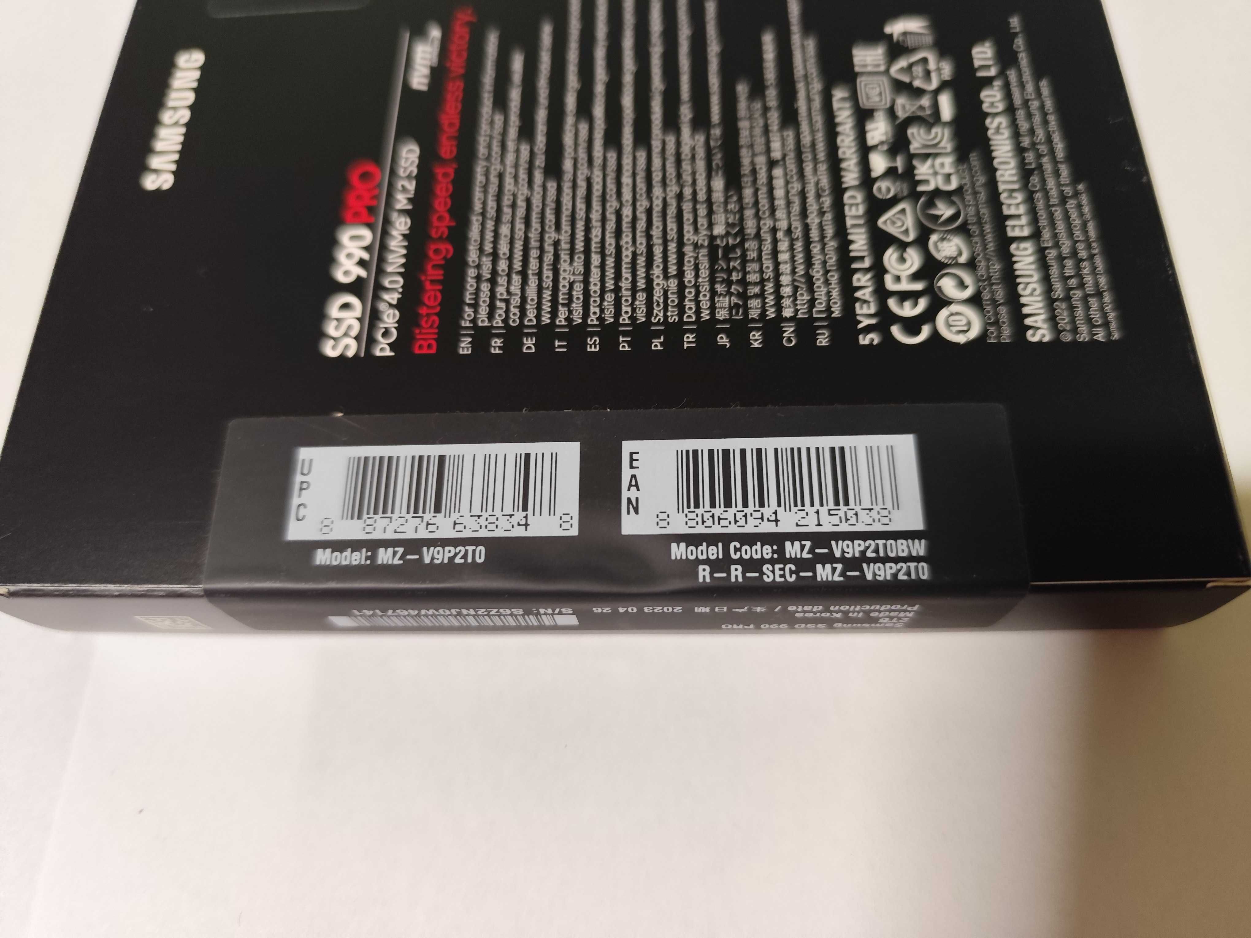 SSD Samsung 990 PRO 2TB PCI Express 4.0 x4 M.2 2280