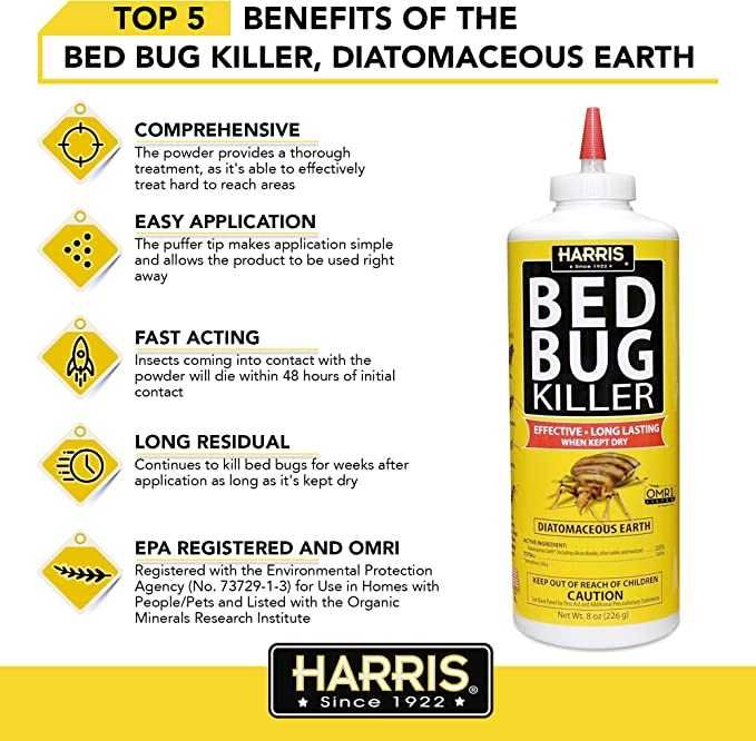 Средство от клопов Harris Bed Bug Killer, Diatomaceous Earth Powder