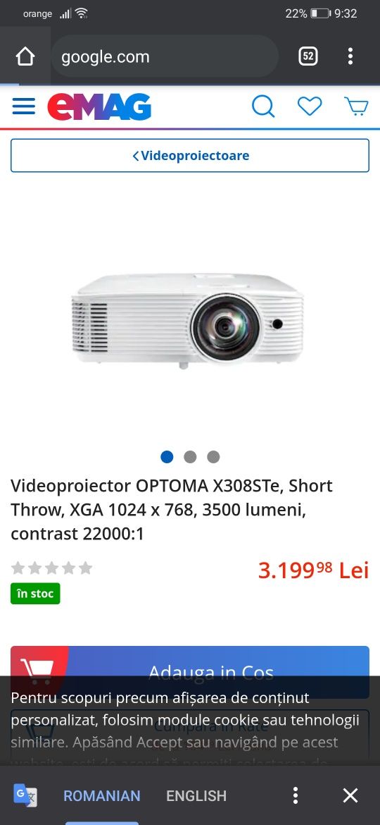 Videoproiector Optoma X308STe