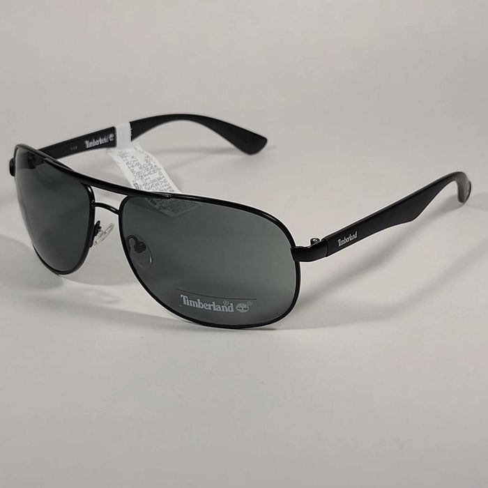 Ochelari de soare Timberland Aviator Matte Black - Green Lens TB7151
