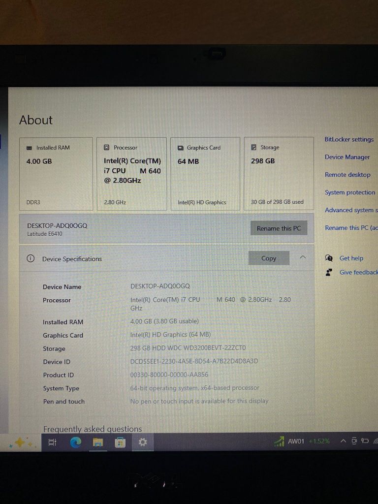 Laptop Dell E6410