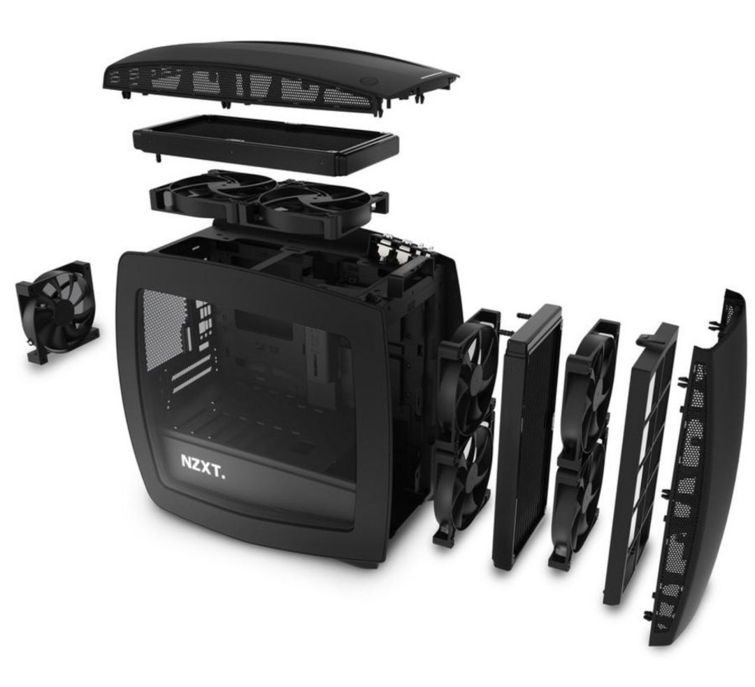 Carcasa gaming NZXT Manta Matte Mid Tower Black Window mini itx