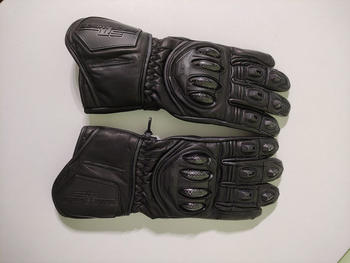 Manusi moto piele naturala SM Blade Long Black Carbon S, M, L, XL, 2XL