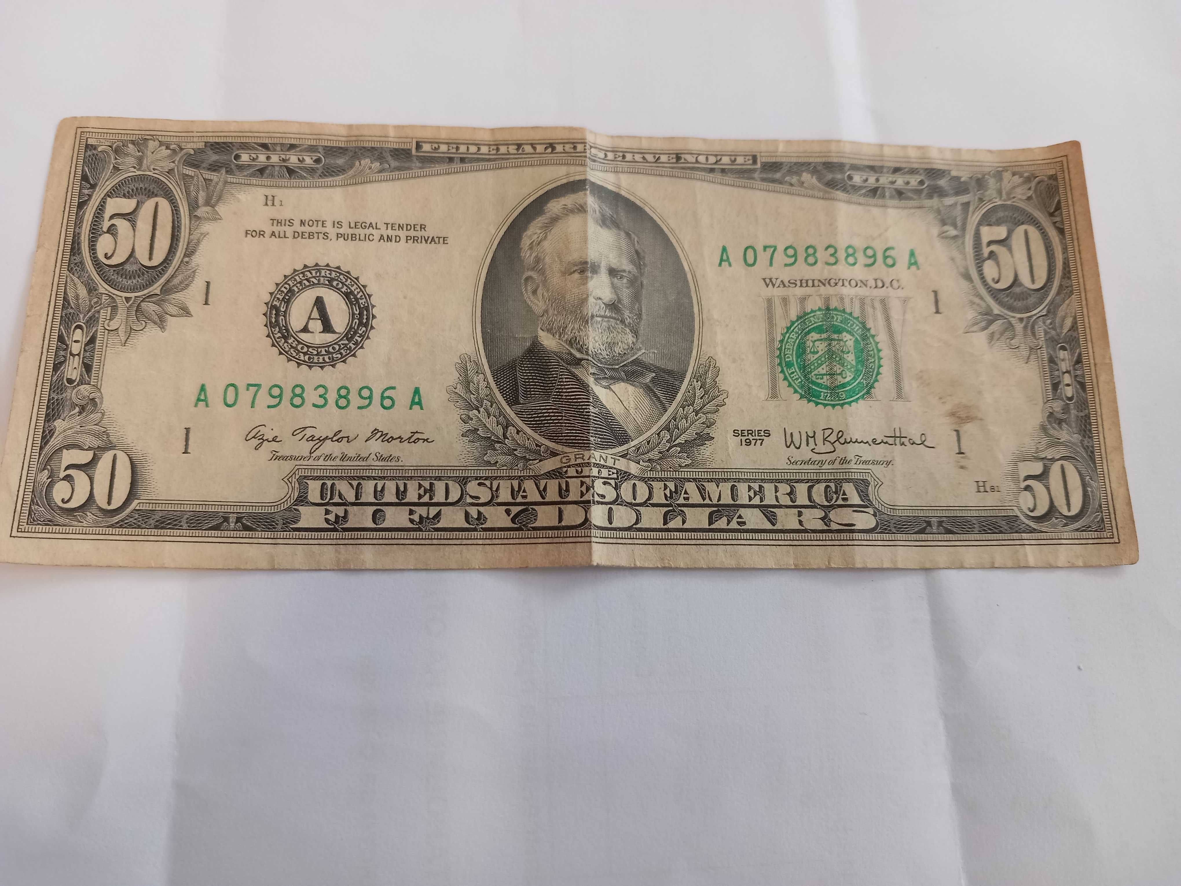 Колекционерска банкнота 50 Американски долара USA 1977 г.