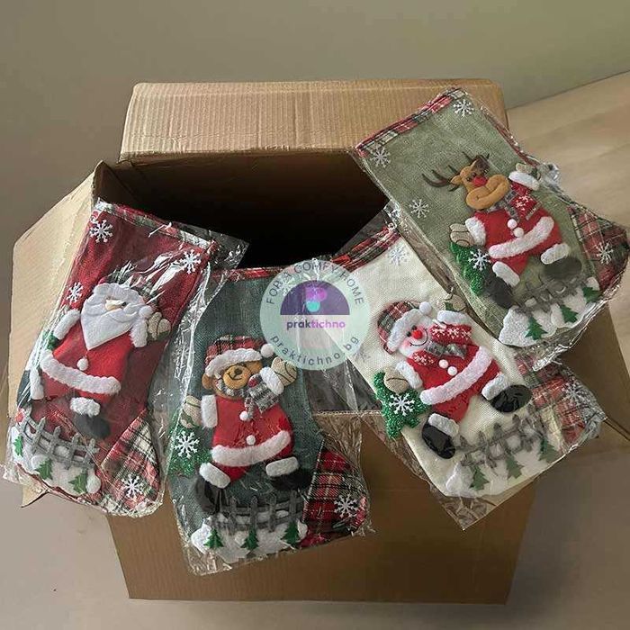 Коледни чорапи за камина – декоративни 4 бр., Ruhhy