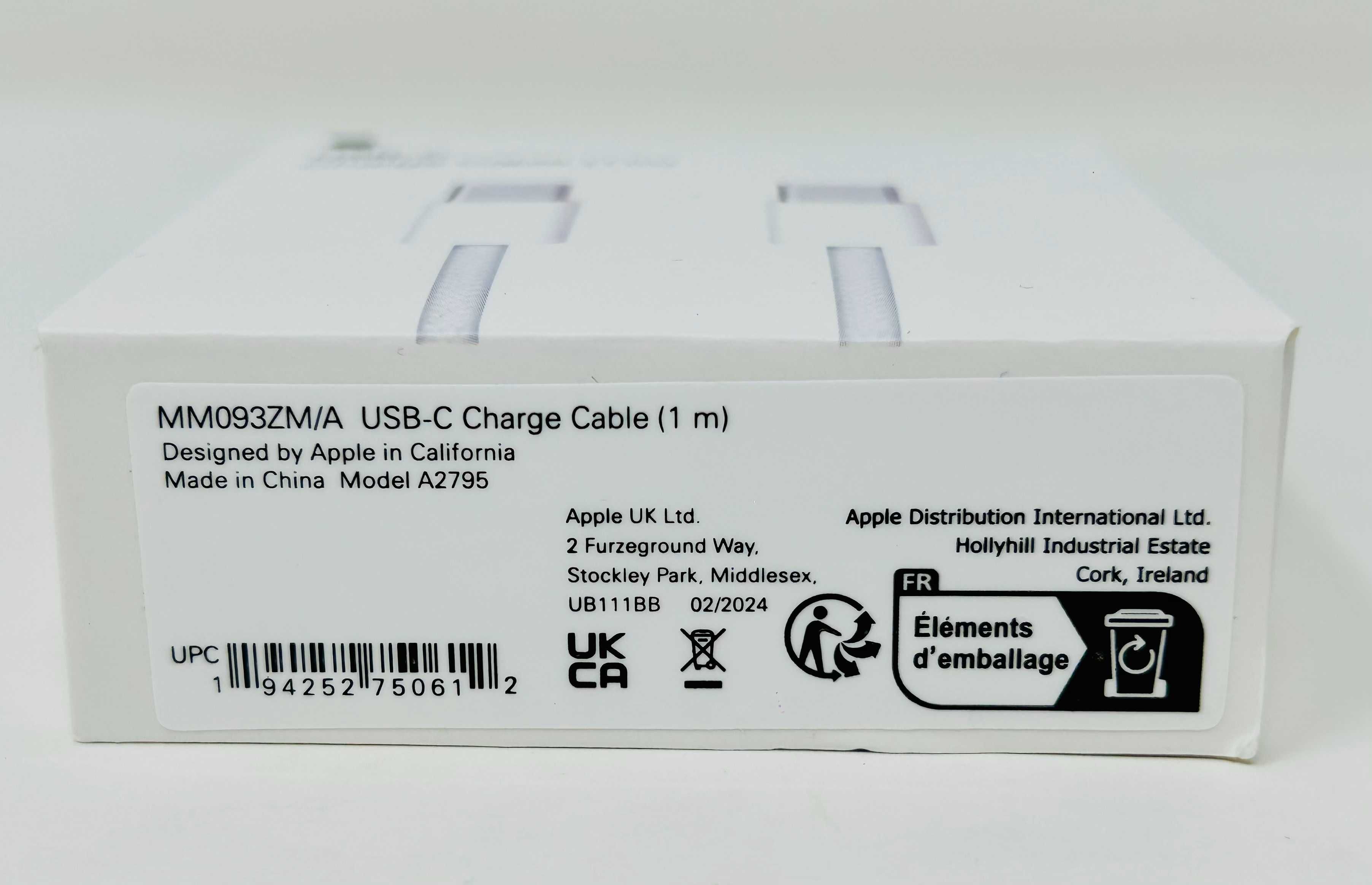 Кабел Зарядно Адаптер Apple USB C to USB C 1m за iPhone 15, 16, iPad