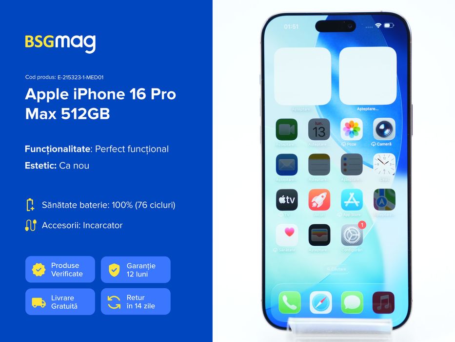 Telefon Apple iPhone 16 Pro Max 512GB - BSGmag