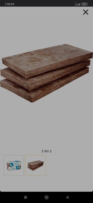 Vata minerala de sticla 120 x 60 x 10 cm Knauf