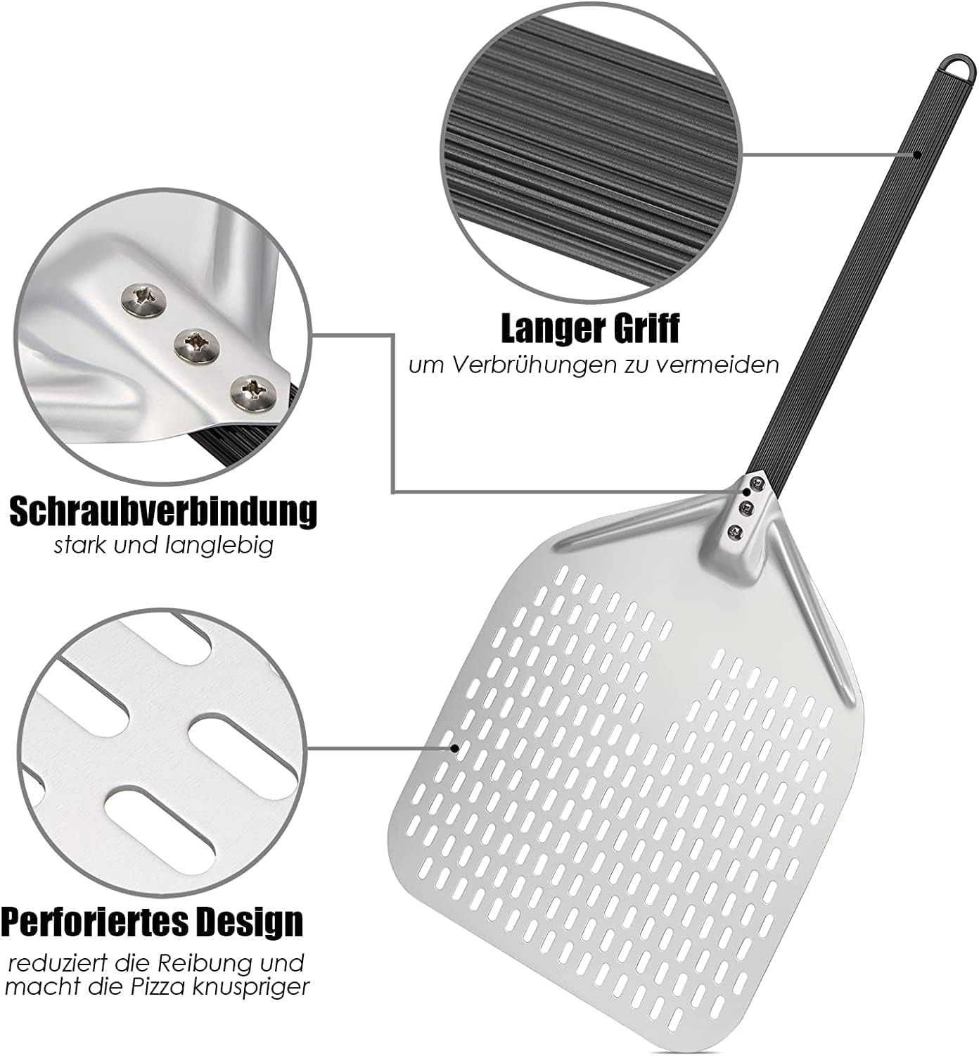 Шпатула за пица CRROEL Perforated Pizza Peel, 12 Inch