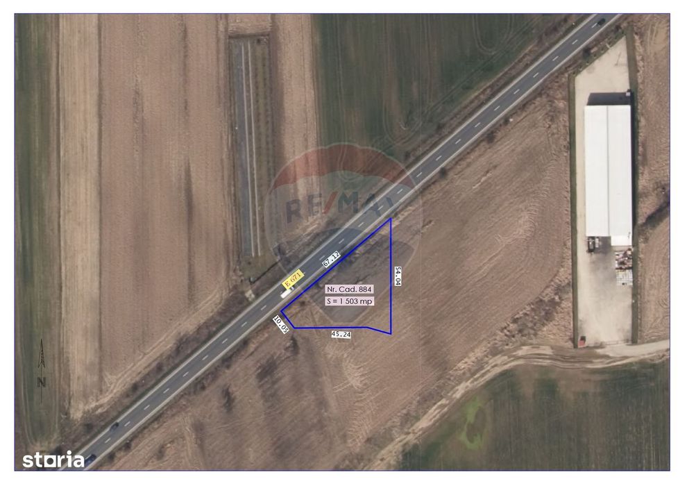 Teren 1 503 mp de vânzare, Nojorid , Soseaua DN79