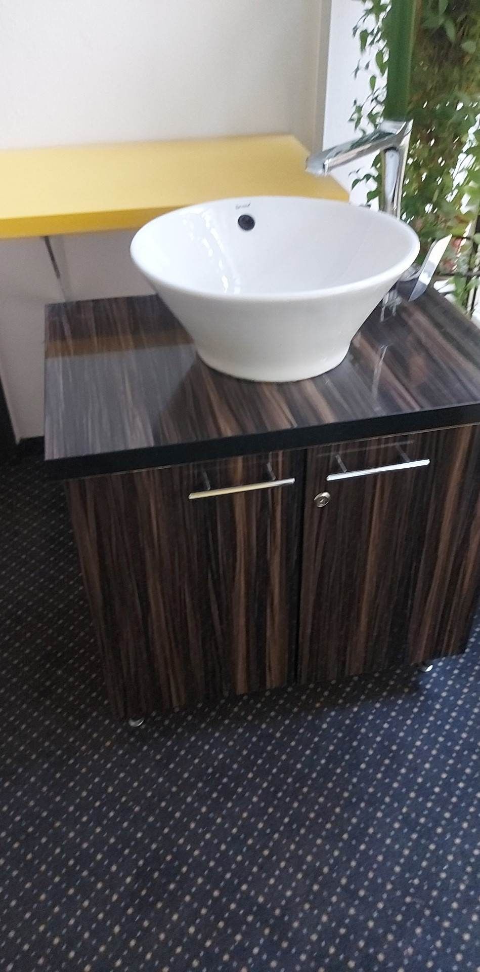 Lavoar ceramica  cu masca wenge & lavoar inox