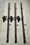 SET 3 Lansete FLX8 3.90M 3Segmente 3.5LBS + 3 Mulinete FL BLACK F 9000