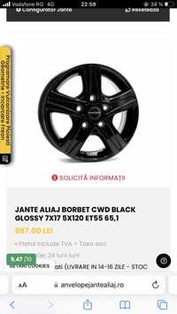 Jante Borbet pe 17 cu cauciucuri 215/60/R17 VW T5