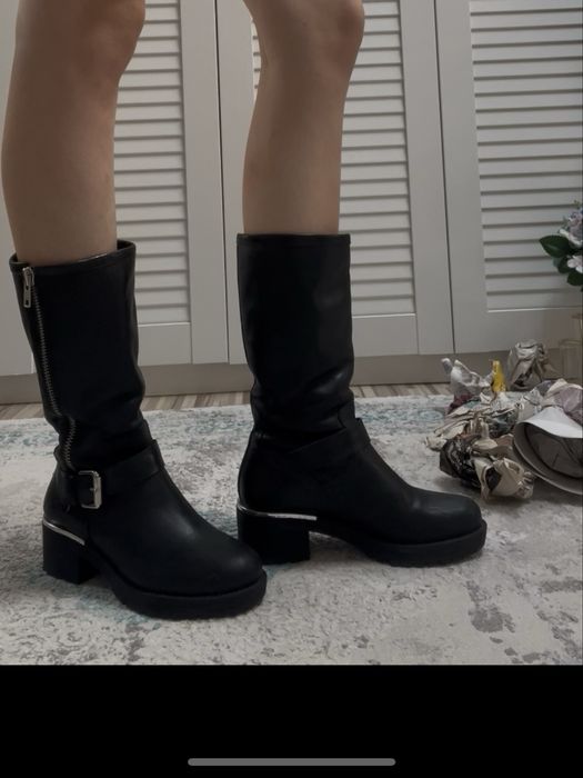 Cizme piele imblanite Anna Cori