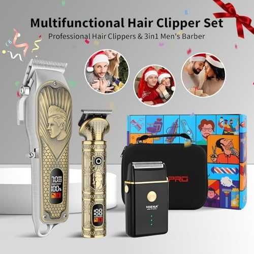 Комплект за подстригване и бръснене HIENA PRO, безжичен дизайн за мъже